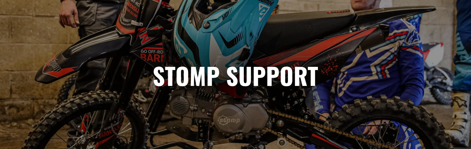 STOMP Pitbikes Support Hub Banner